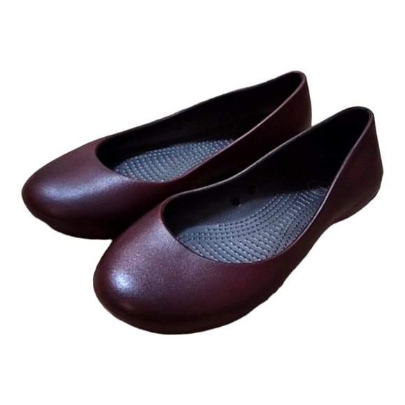 Crocs at work bergandy ballet flats size 8 - Picture 3 of 6